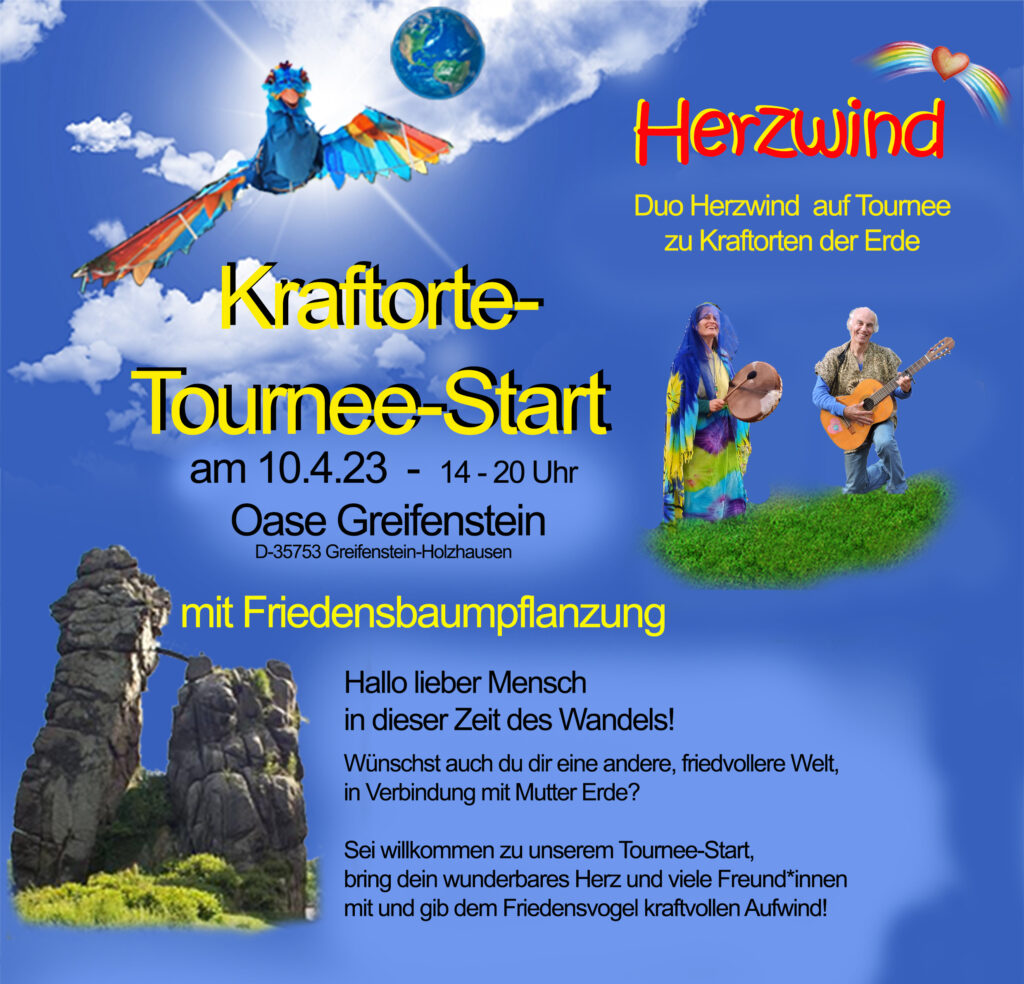 Herzwind-Kraftorte-Tournee, Start in der Oase Greifenstein, 10.4.23